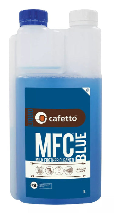 Cafetto Daily Milk Frother Cleaner MFC Blue 1L - Cleans and Sanitises